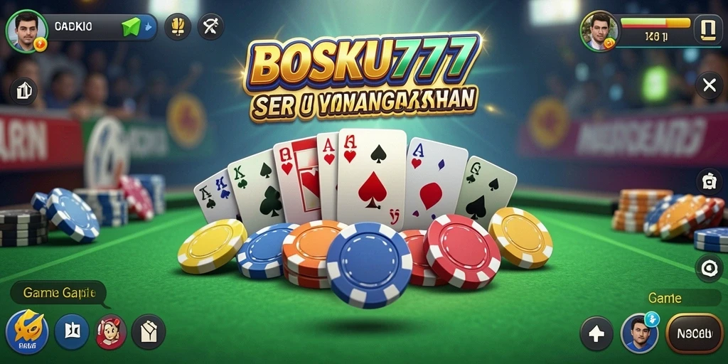 Screenshot gameplay seru dari BOSKU777 yang menggambarkan keseruan Gaple.