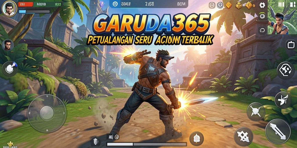 Tampilan seru dari gameplay Action GARUDA365 yang mendebarkan.