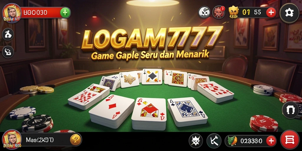 Tampilan gameplay seru LOGAM777 saat bermain Gaple dengan teman.