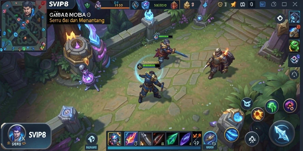 Tampilan gameplay MOBA yang intens di SVIP8.